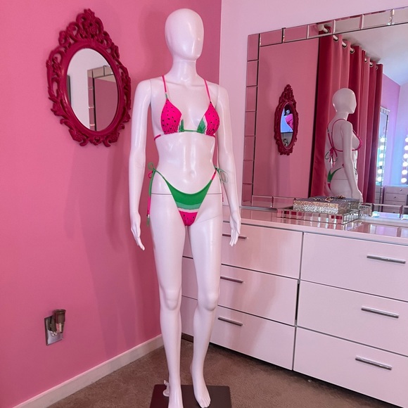 Cute Watermelon Thong Bikini Set, Small - Picture 4 of 5